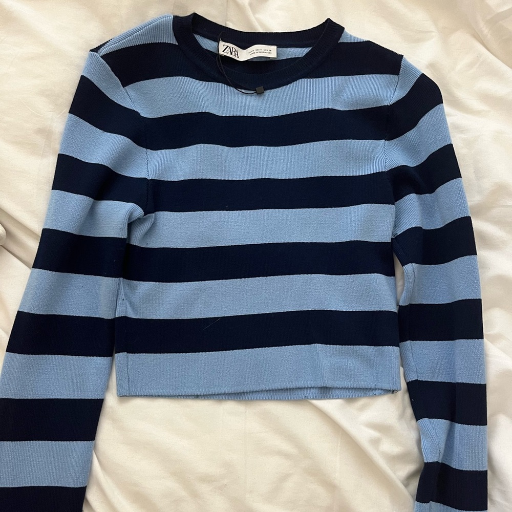 Zara blue striped top